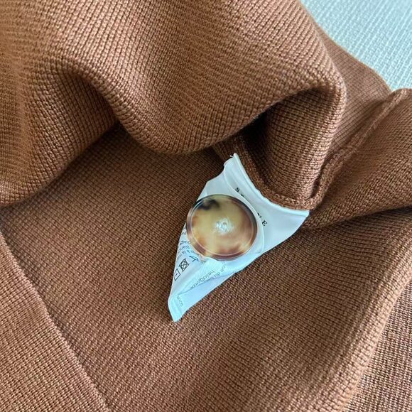 Sezane Betty Cardigan XSmall Noisette Hazelnut Tan Knit Wool French Causal - Picture 10 of 11